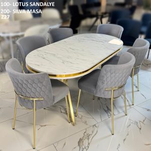 LOTUS-SİLVA YEMEK MASASI TAKIMI