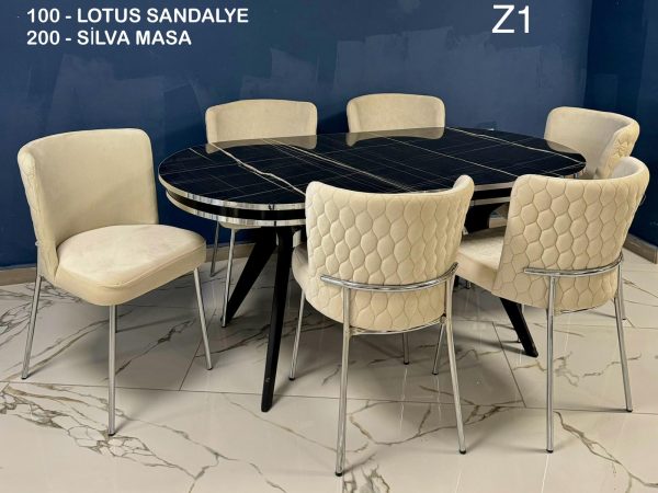 LOTUS-SİLVA YEMEK MASASI TAKIMI - Görsel 2