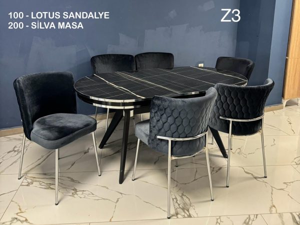 LOTUS-SİLVA YEMEK MASASI TAKIMI - Görsel 4