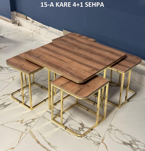 KARE 4+1 ZİGON ORTA SEHPA SET - Görsel 2